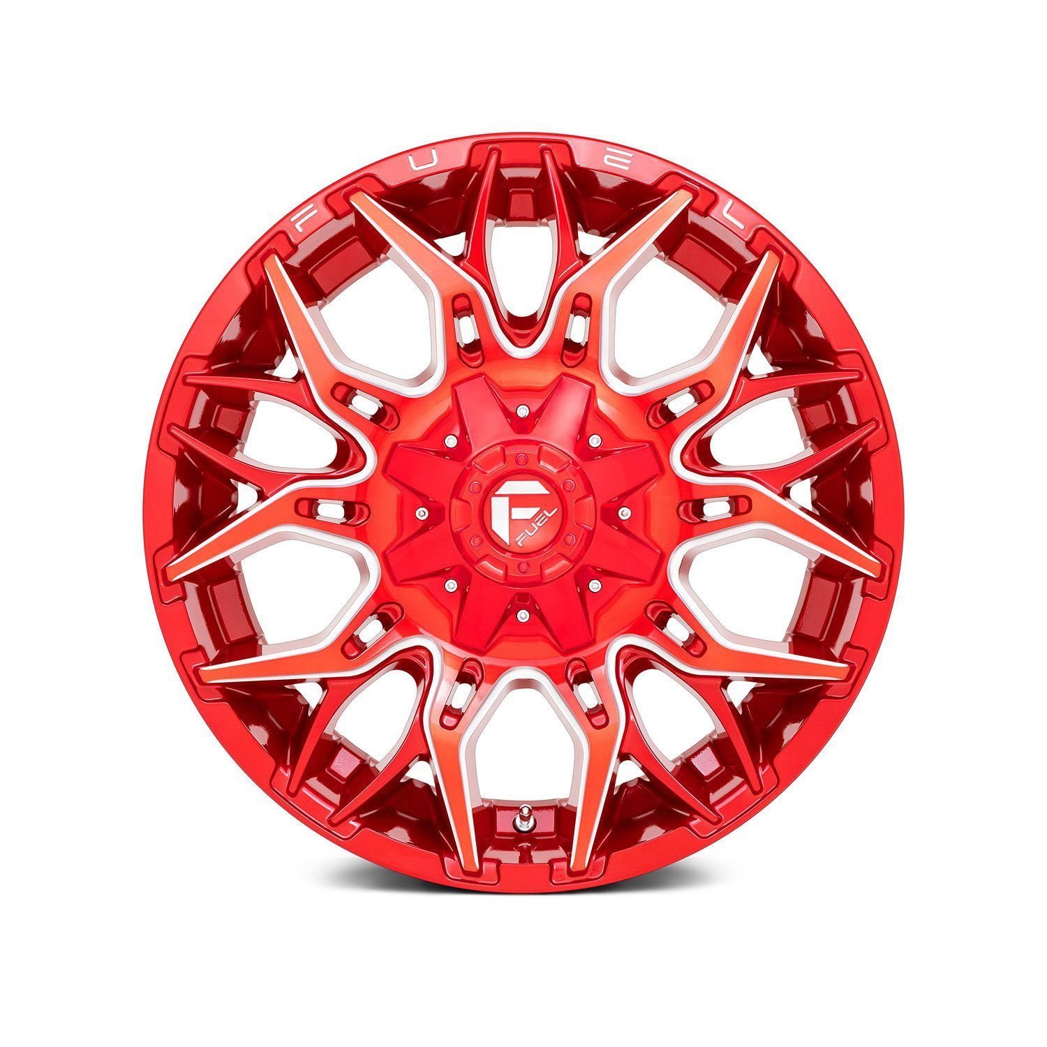 1 FUEL D771 Twitch 1PC Candy Red with Milled Accents Wheel